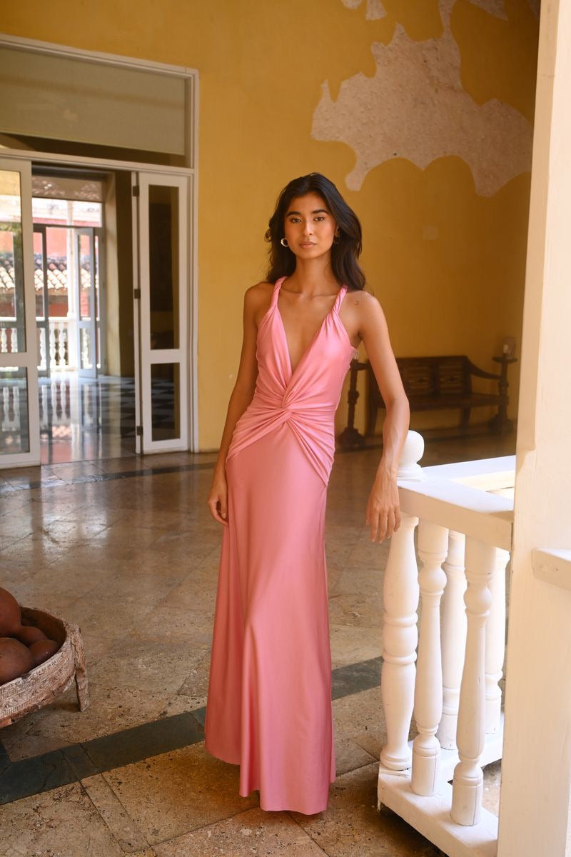 VESTIDO CORINNE LYCRA ROSADO