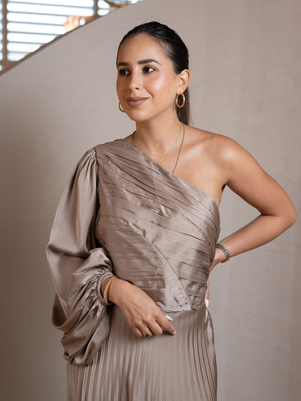 VESTIDO ESTHER TAUPE