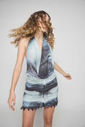 VESTIDO MINI DRAPEADO GLACIAL