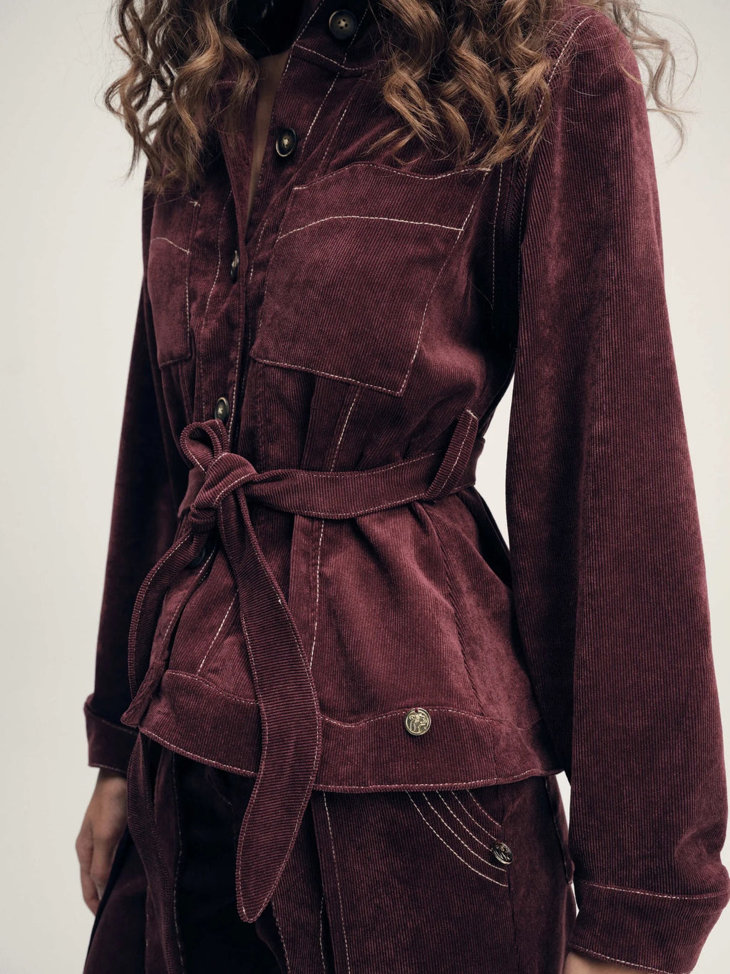 close up textura corduroy vino zaharian jacket