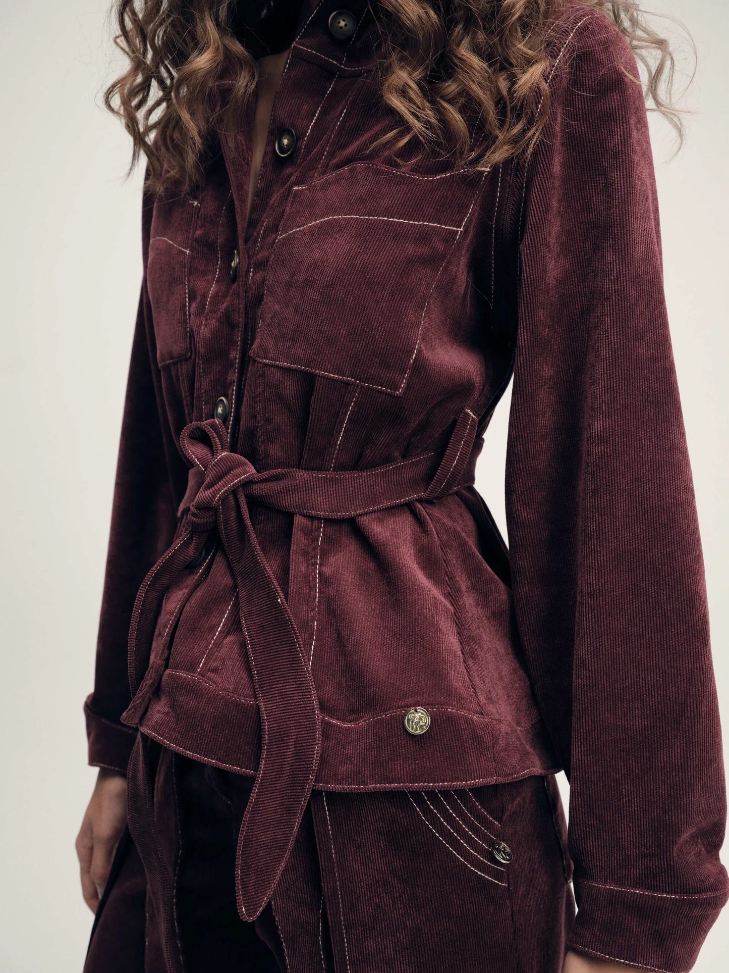 close up textura corduroy vino zaharian jacket