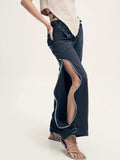 Pantalón con cierres laterales look elegante moderno mujer