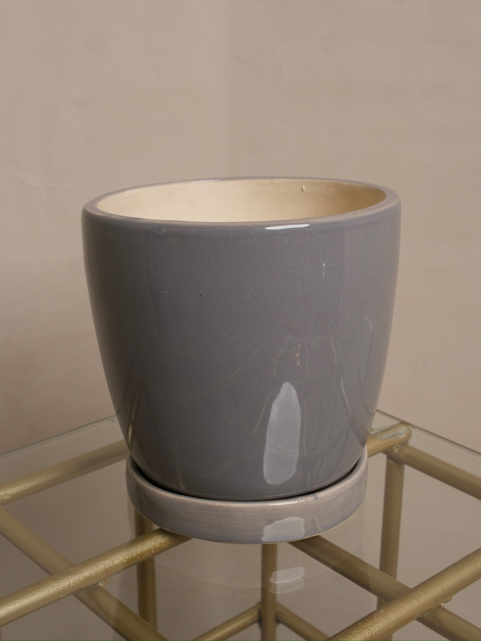 MATERO DE CERÁMICA CON PLATO GRIS